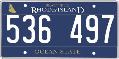 RI license plate 536497