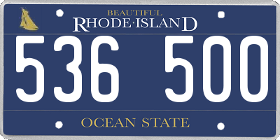 RI license plate 536500
