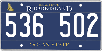 RI license plate 536502