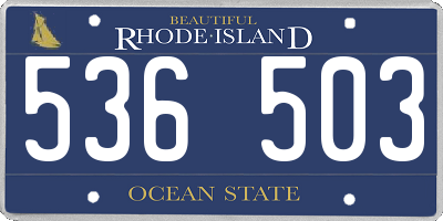 RI license plate 536503