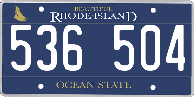 RI license plate 536504