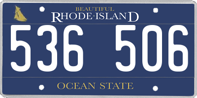 RI license plate 536506