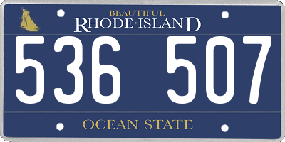 RI license plate 536507