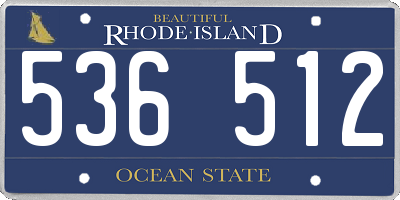 RI license plate 536512