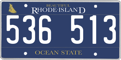 RI license plate 536513