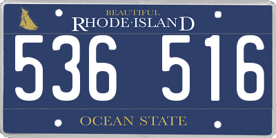 RI license plate 536516