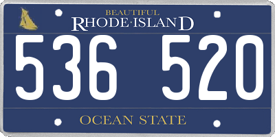 RI license plate 536520