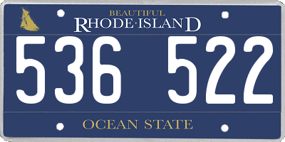 RI license plate 536522