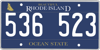RI license plate 536523