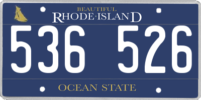 RI license plate 536526