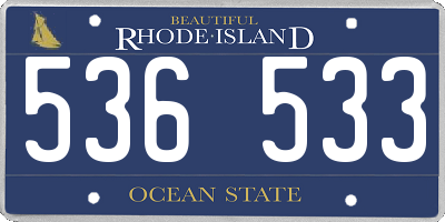 RI license plate 536533