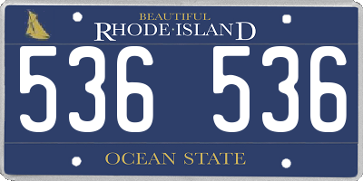RI license plate 536536