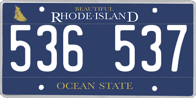 RI license plate 536537