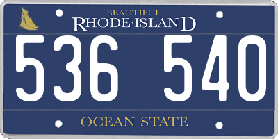 RI license plate 536540