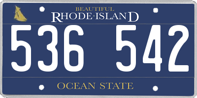 RI license plate 536542