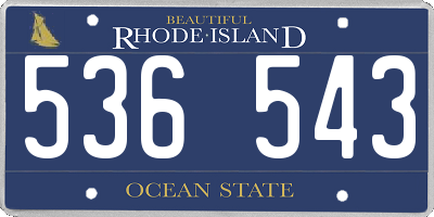 RI license plate 536543