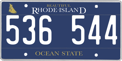 RI license plate 536544