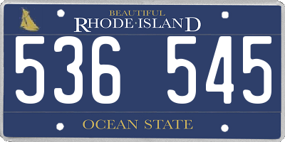 RI license plate 536545