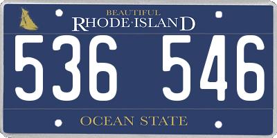 RI license plate 536546