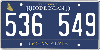 RI license plate 536549