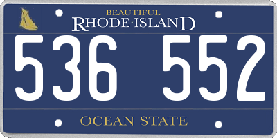 RI license plate 536552