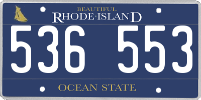 RI license plate 536553