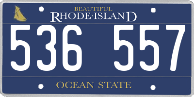 RI license plate 536557