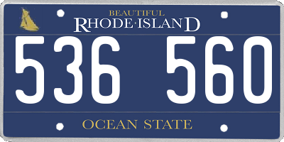 RI license plate 536560