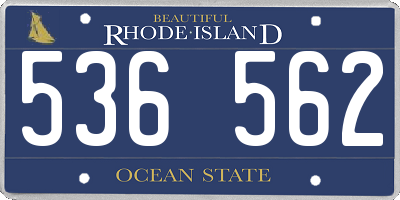 RI license plate 536562