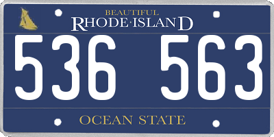 RI license plate 536563