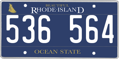 RI license plate 536564