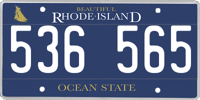 RI license plate 536565