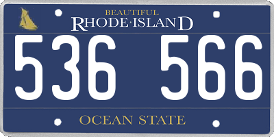 RI license plate 536566
