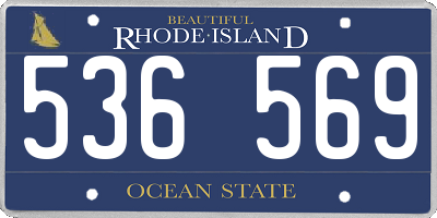 RI license plate 536569