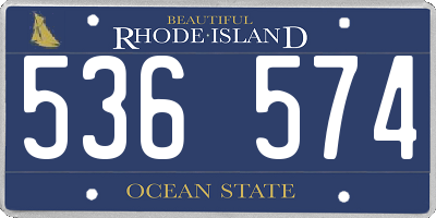 RI license plate 536574