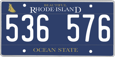 RI license plate 536576