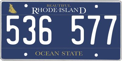 RI license plate 536577