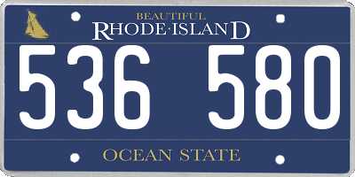 RI license plate 536580