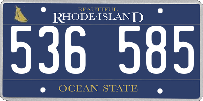RI license plate 536585
