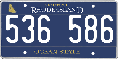 RI license plate 536586