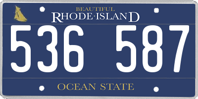 RI license plate 536587