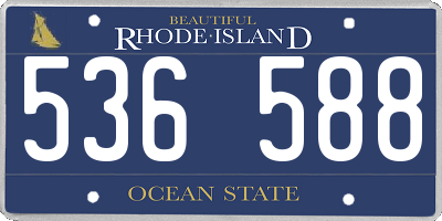 RI license plate 536588
