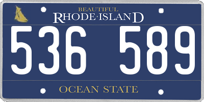 RI license plate 536589