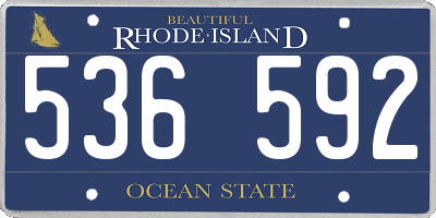 RI license plate 536592