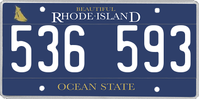 RI license plate 536593