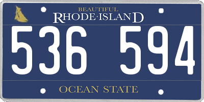RI license plate 536594