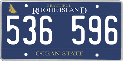 RI license plate 536596