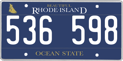 RI license plate 536598
