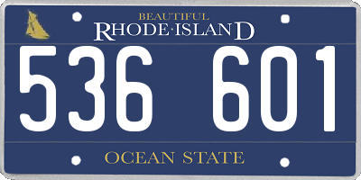 RI license plate 536601