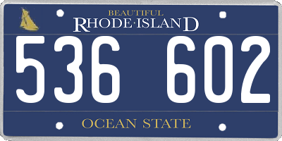 RI license plate 536602